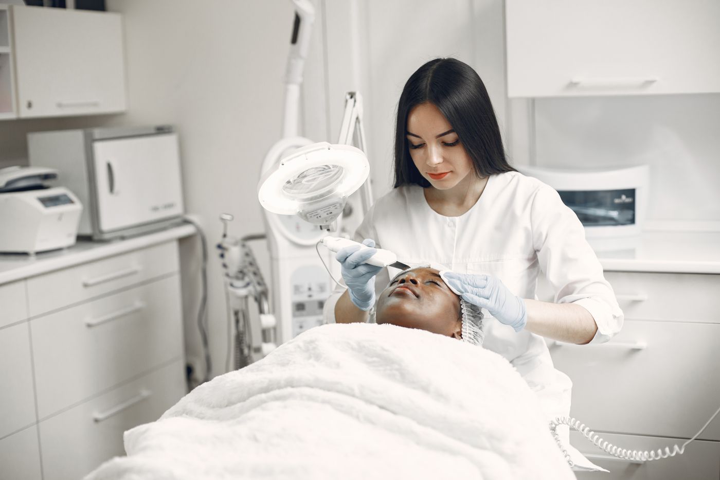 Professional facial treatment at a beauty salon